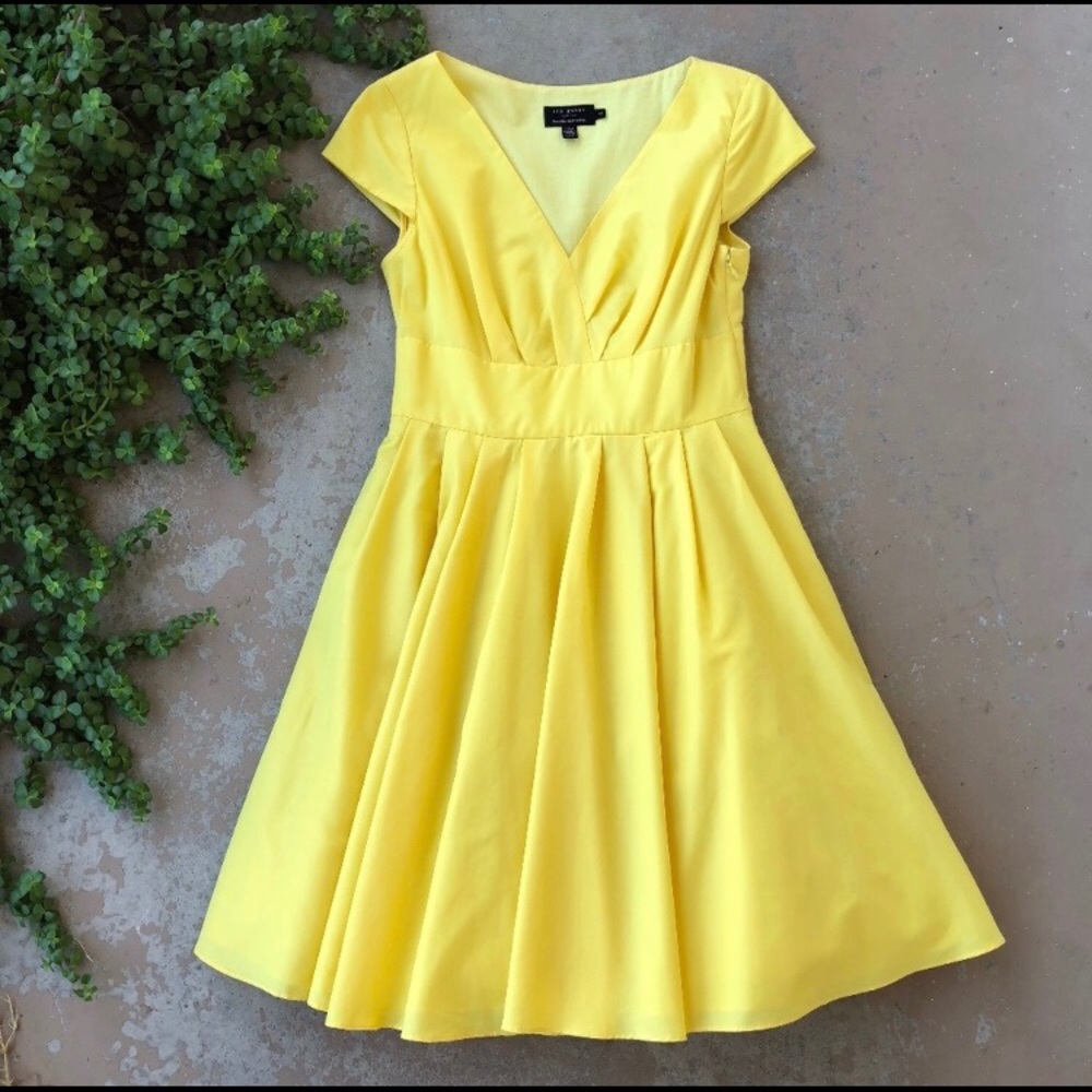 Ted Baker Yellow Fit & Flare A-line dress